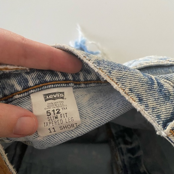 Vintage Levi’s 512 Distressed Denim Cutoff Shorts - Picture 3 of 6